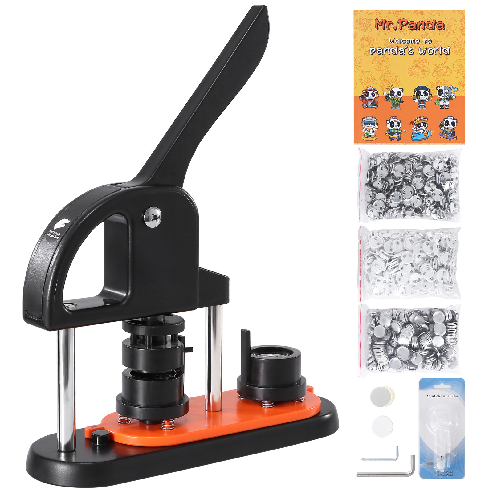Button Maker Machine Pin Badge Maker 0.98" 500 Button Parts+Circle Cutter
