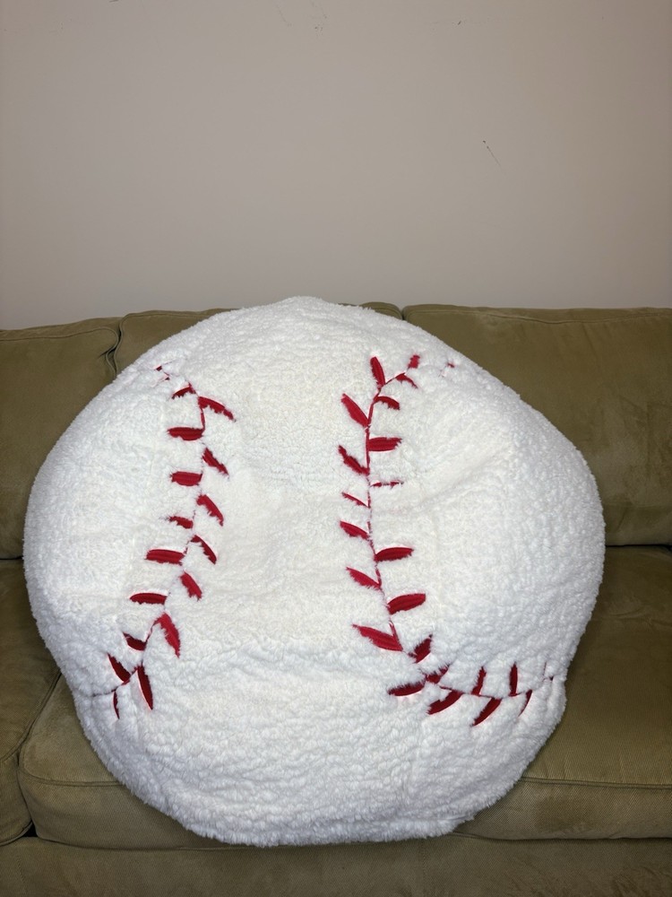 pottery barn Anywhere Beanbag Sherpa Baseball - Bean Bag & Cover  37.5” x 31"