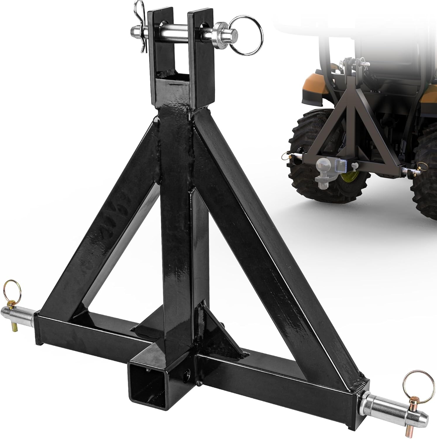 Heavy-Duty 3-Point Trailer Hitch Adapter for Category 1 Tractors
