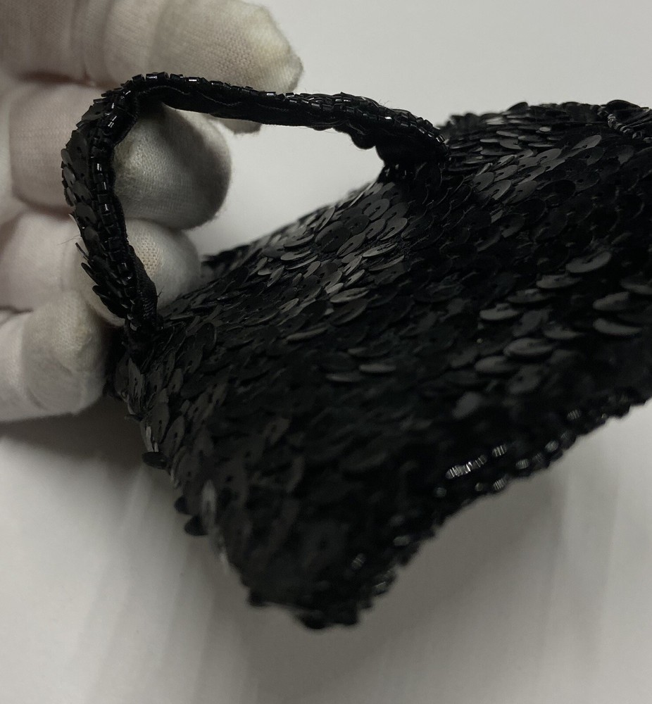 Change Purse Black Sequence Hand Made In Belgium
