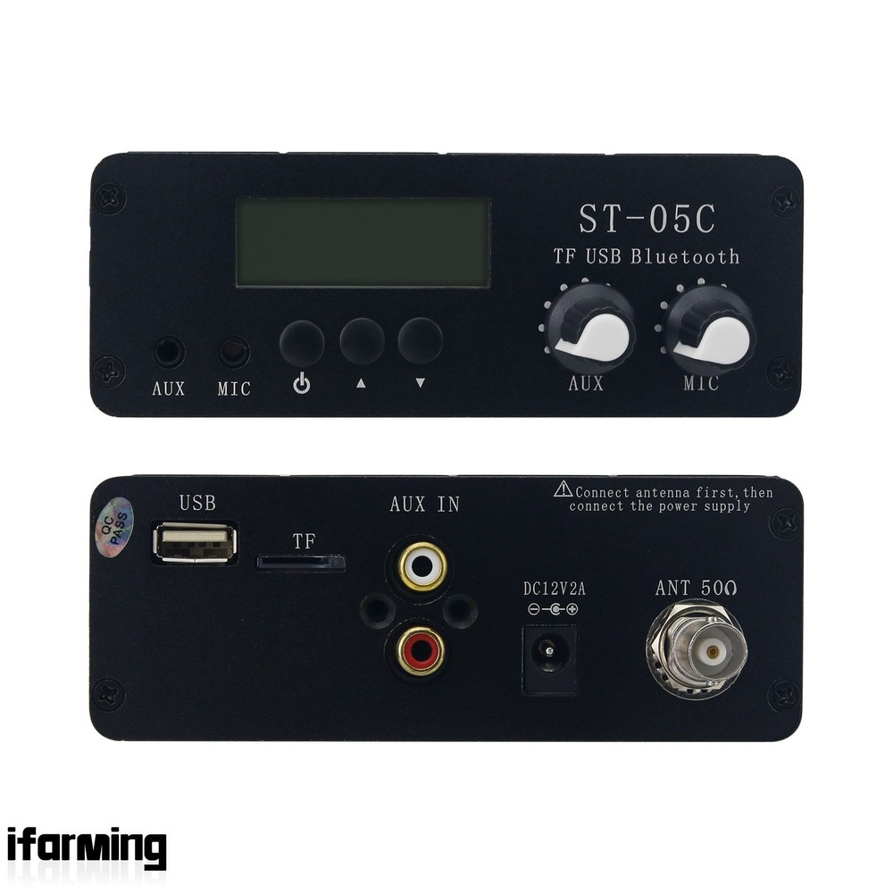 ST-05C 0.2W 77-108MHz Bluetooth TF Card Stereo FM Broadcast Transmitter+Antenna