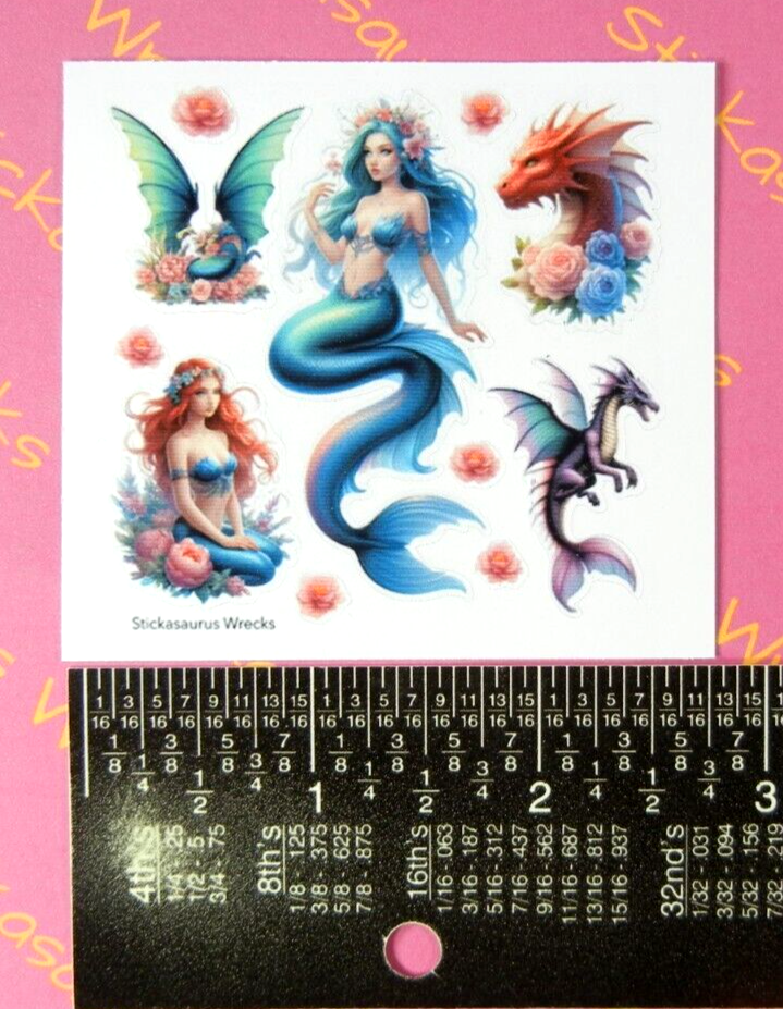 Dragons & Mermaids Mini Sticker Sheet