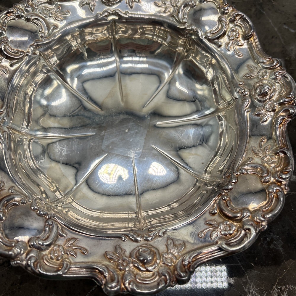 SILVER PLATED SERVING TRAY PLATE BOWL PLATTER SIZE 7.5” DIAMETER