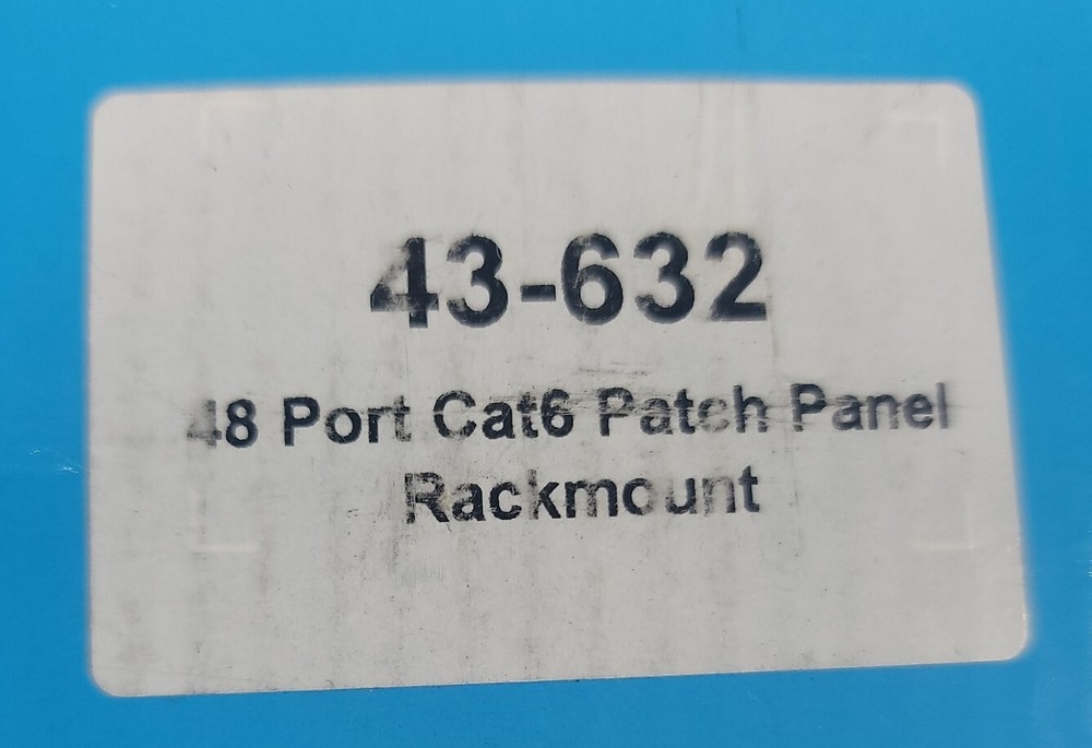 43-632 48 PORT CAT 6 PATCH PANEL RACKMOUNT