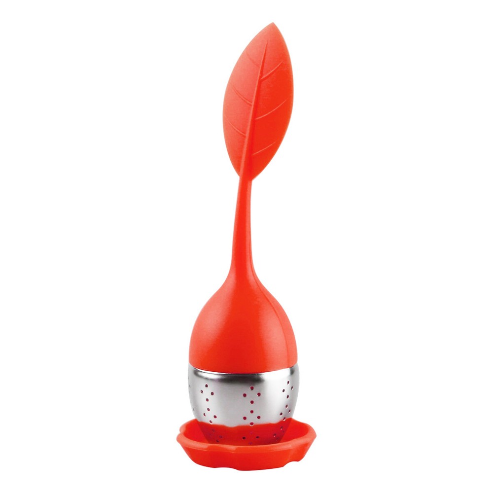Silicone Tea Infuser Strainers Stainless Herbal Spice Filter Diffuser Orange+Red