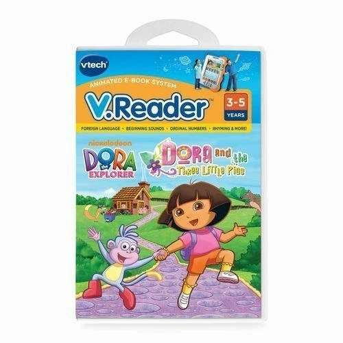 Vtech Interactive E-Reading System V.Reader: DORA & 3 Little Pigs ~3 to 5 Years~
