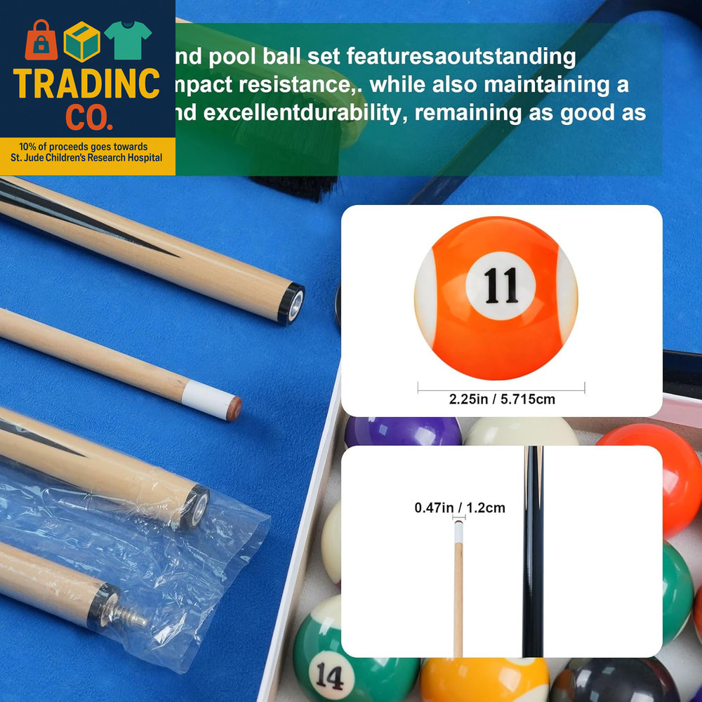 Pool Balls Billiard Set, Pool Table Accessories Kit, Complete Billiard Game Kit,