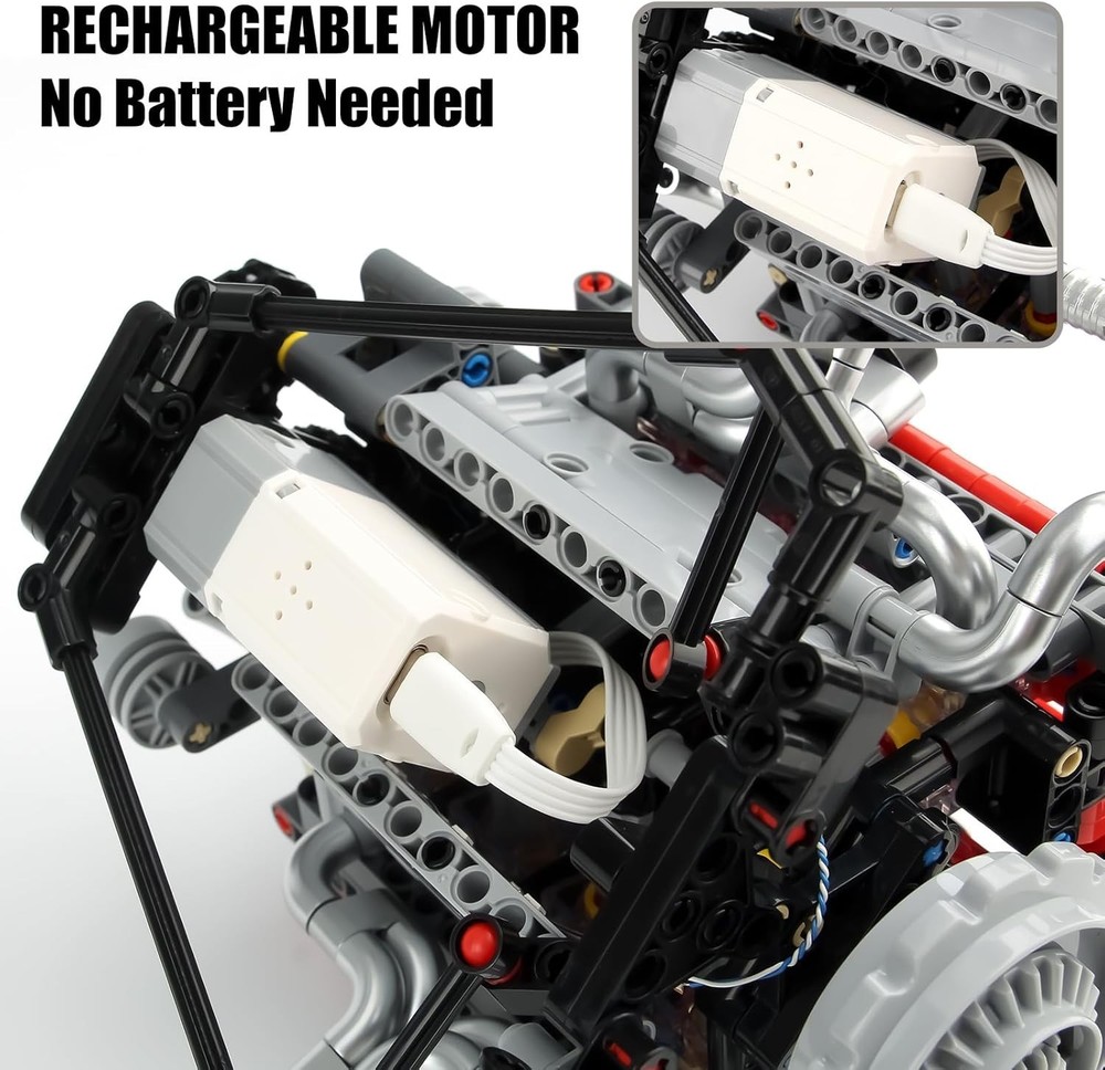 V8 Engine Model Kit That Work - 8-Cylinder Visible Engine Building Blocks Set...