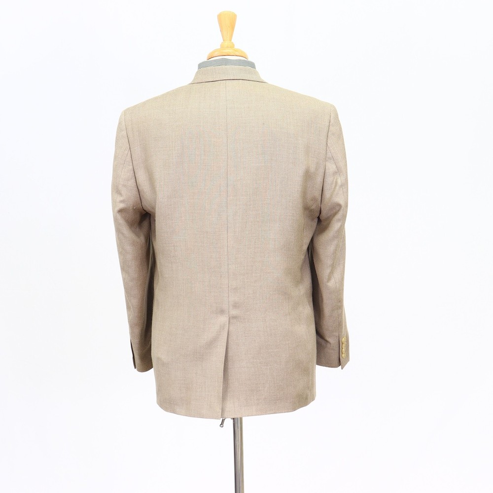 Chaps 42R Beige Sport Coat Blazer Jacket Solid 2B Polyester