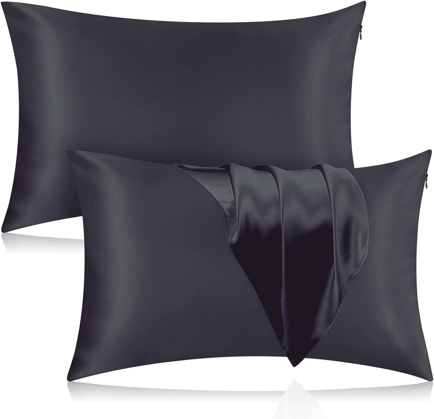 100% Mulberry Silk Pillowcase 25 Momme - Hair & Skin Friendly, Hidden Zipper New