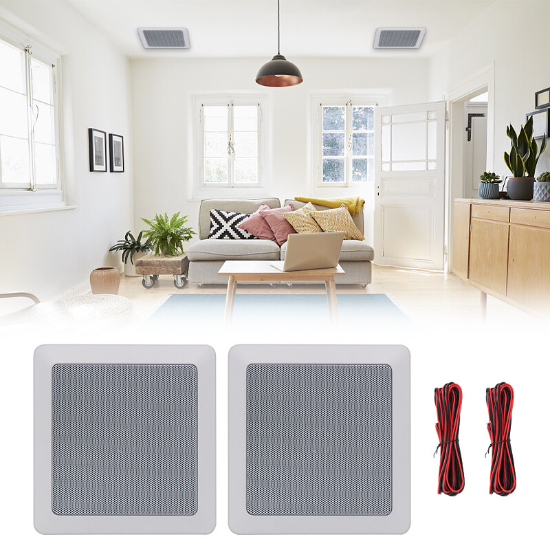 Herdio 5.25Inch Bluetooth Ceiling Speakers+Wall Mount Control Amplifier Receiver