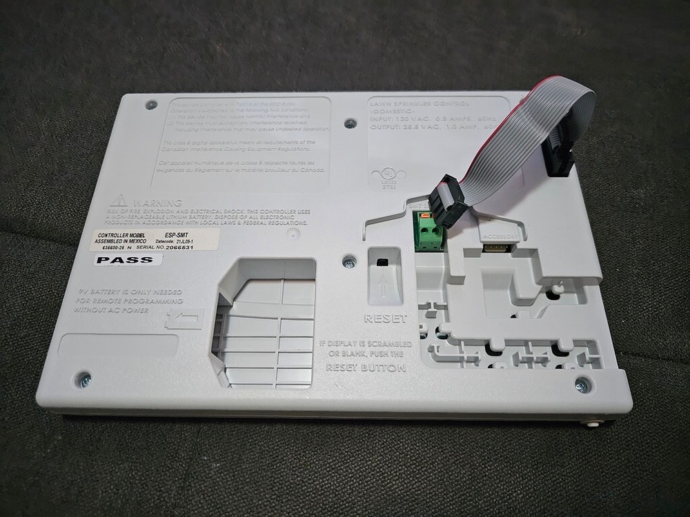 Rain Bird ESP-SMT Sprinkler Controller Front Panel Only W CORD