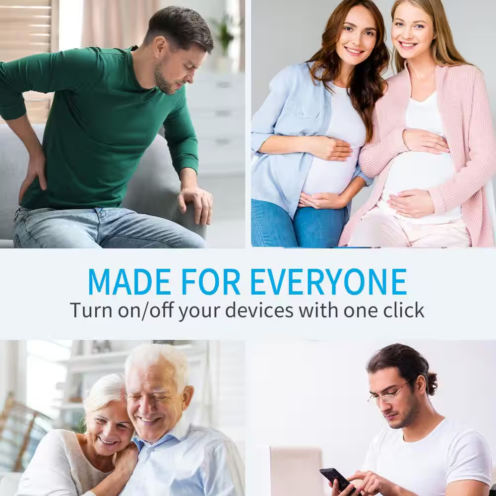 White 5 Socket 2 Remote Control Wireless Electrical Switch Set, 100 Feet Remote