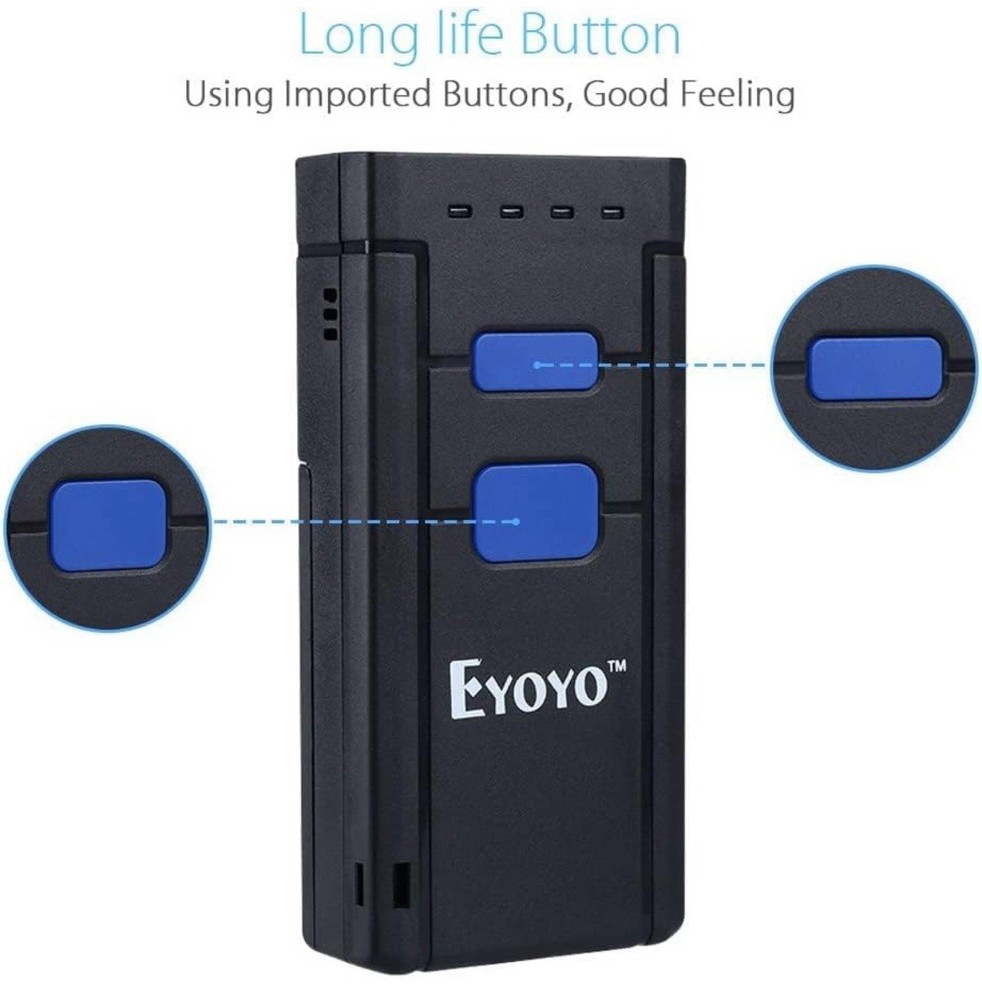 Eyoyo Mini 1D Wireless Barcode Scanner Bluetooth Fit For iPhone Android Windows
