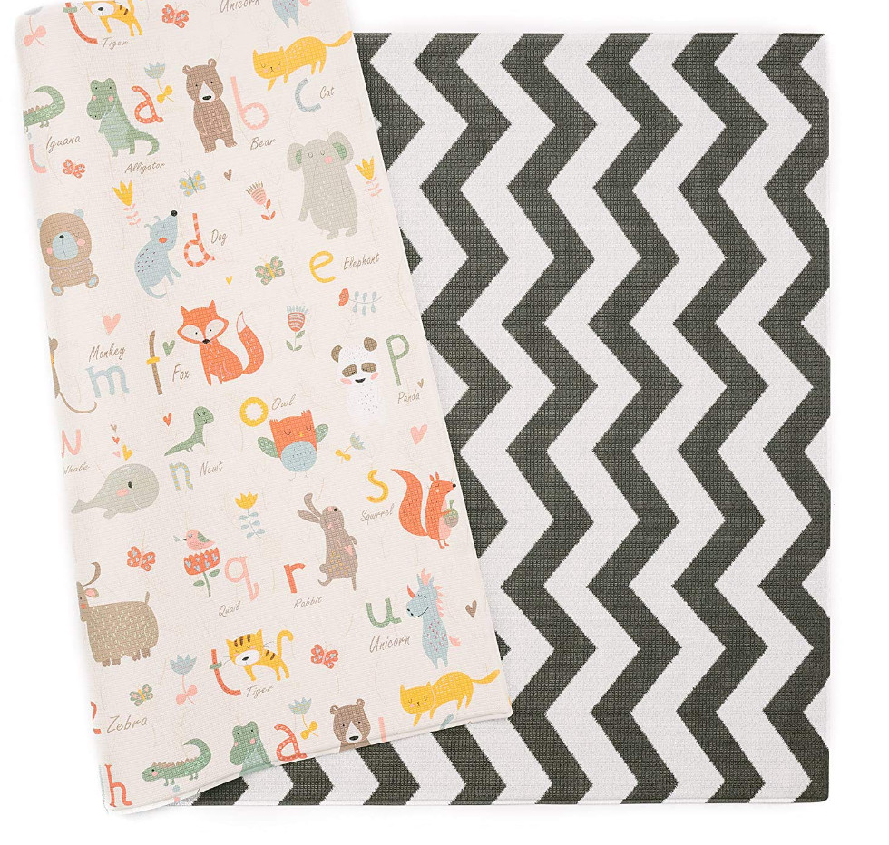 Baby Care Play Mat (Large, Zig Zag - Black) 82'' x 55'' Origina) (Open Box)L045