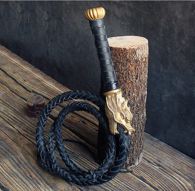 Dragon Head Ox Whip Advanced Shaolin Kung Fu Practice Whip Chinese Leather Whips