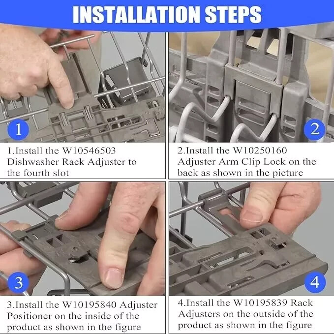 KDTE104ESS4 KitchenAid Dishwasher Upper Adjuster Rack Kit