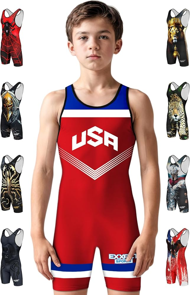 Exxact Sports Sublimated Wrestling Singlet Single Ply - Youth Wrestling Singlet