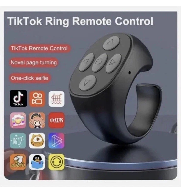 JX-05 Bluetooth Mobile Remote Control Smart Ring Wireless Page Turner Tiktok BK