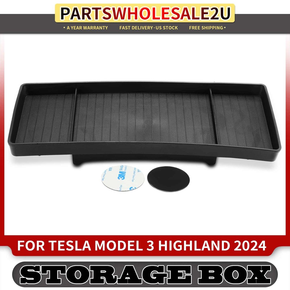1pc Instrument Panel Black & Plastic Storage Box for Tesla Model 3 2024 Highland