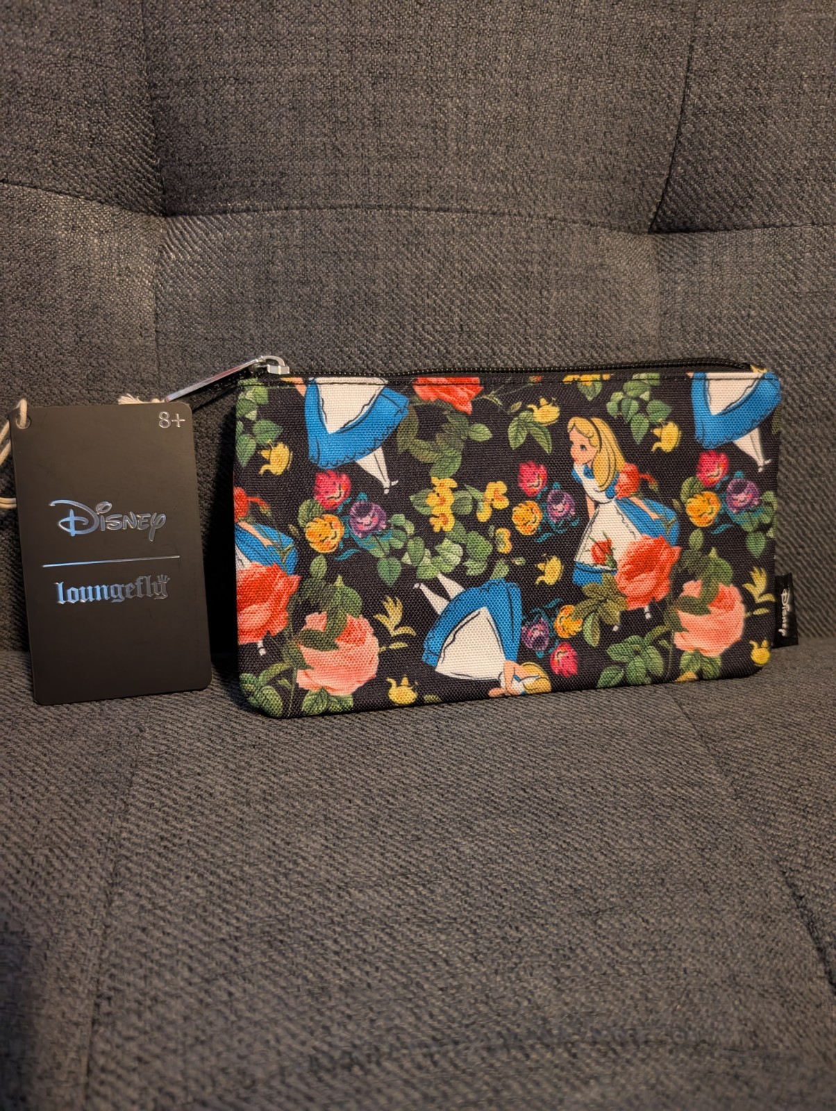 Loungefly Disney Alice in Wonderland Floral All-Over Print Cosmetic Pouch New