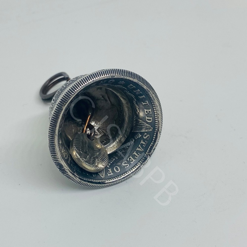 1921 Morgan silver dollar Handcrafted Gremlin Bell