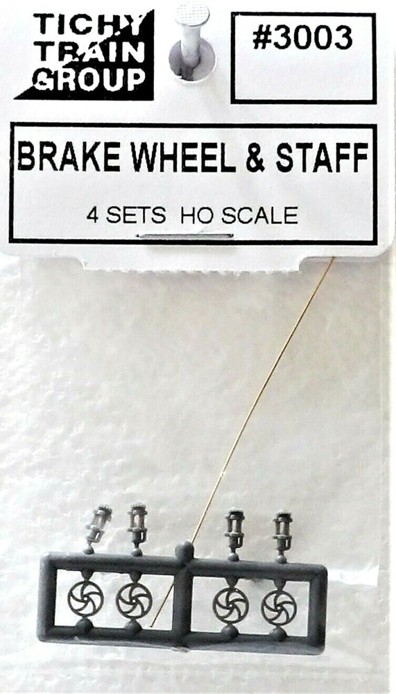 HO Scale Tichy Train Group 3003 Vertical Brake Wheel & Bracket Assembly (4) Sets