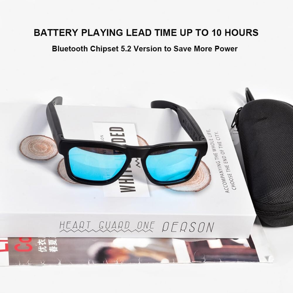 🔥OhO Bluetooth Sunglasses Voice Control Open Ear Style Smart Glasses - Black🔥