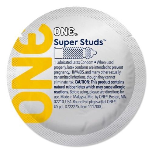 ONE Super Studs Textured Lubricated Ultra Soft Latex Bulk Condoms