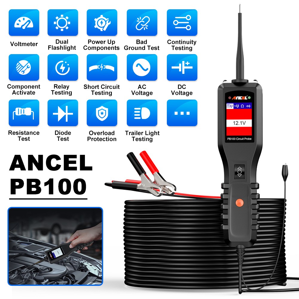 Ancel PB100 Electrical Integrated Voltage Circuit Probe Tester For Motorcycles