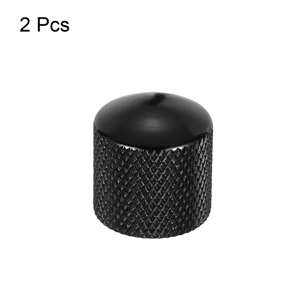 2Pcs Aluminum Guitar Knobs Black Control Knobs for Electric Guitar Bass