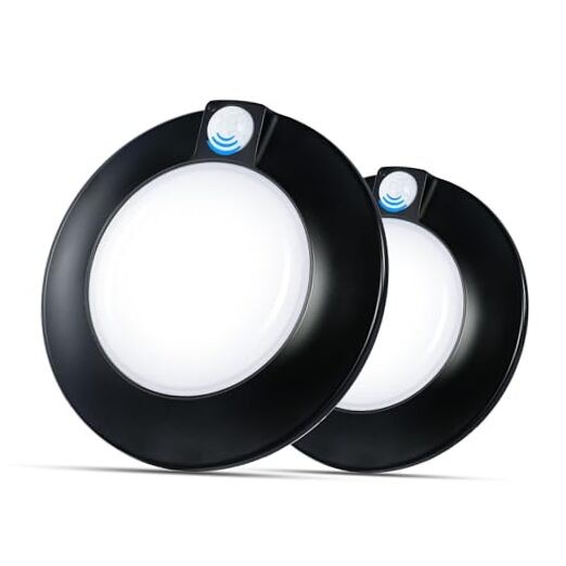 [2 Pack]  Motion Sensor Ceiling Light Indoor,120V CRI90 10W Black | 2 Pack