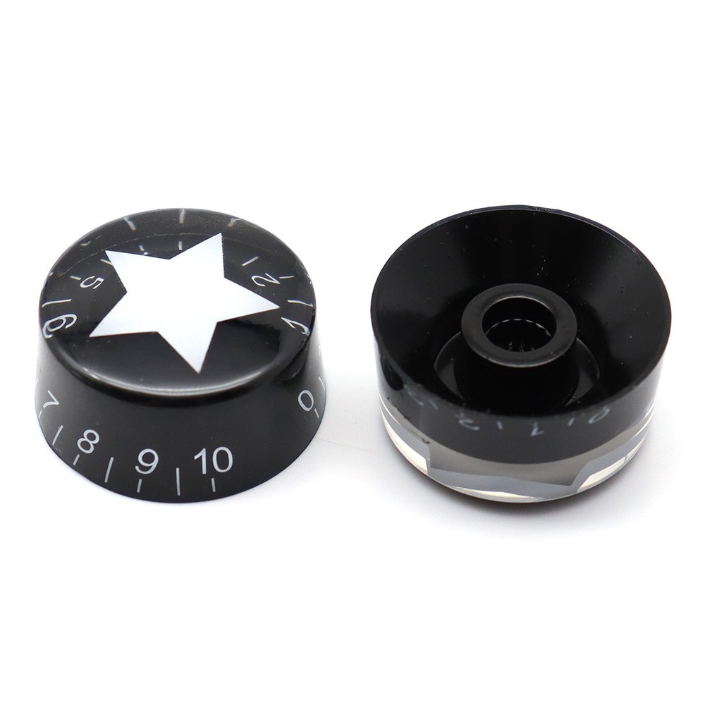 4Pcs Inlaid Star Acrylic Guitar Knobs Push-in Volume Amplifier Audio Knobs Black