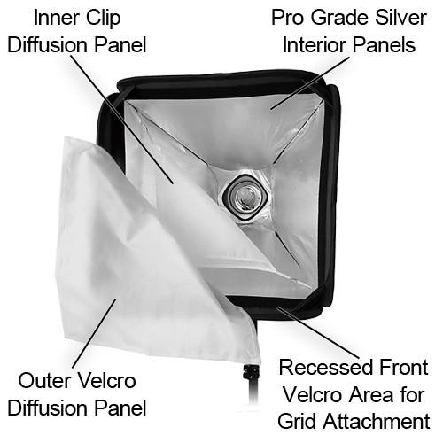 Fotodiox LED-100WB-56 Studio LED Kit With 20X20" Softboxes - Set