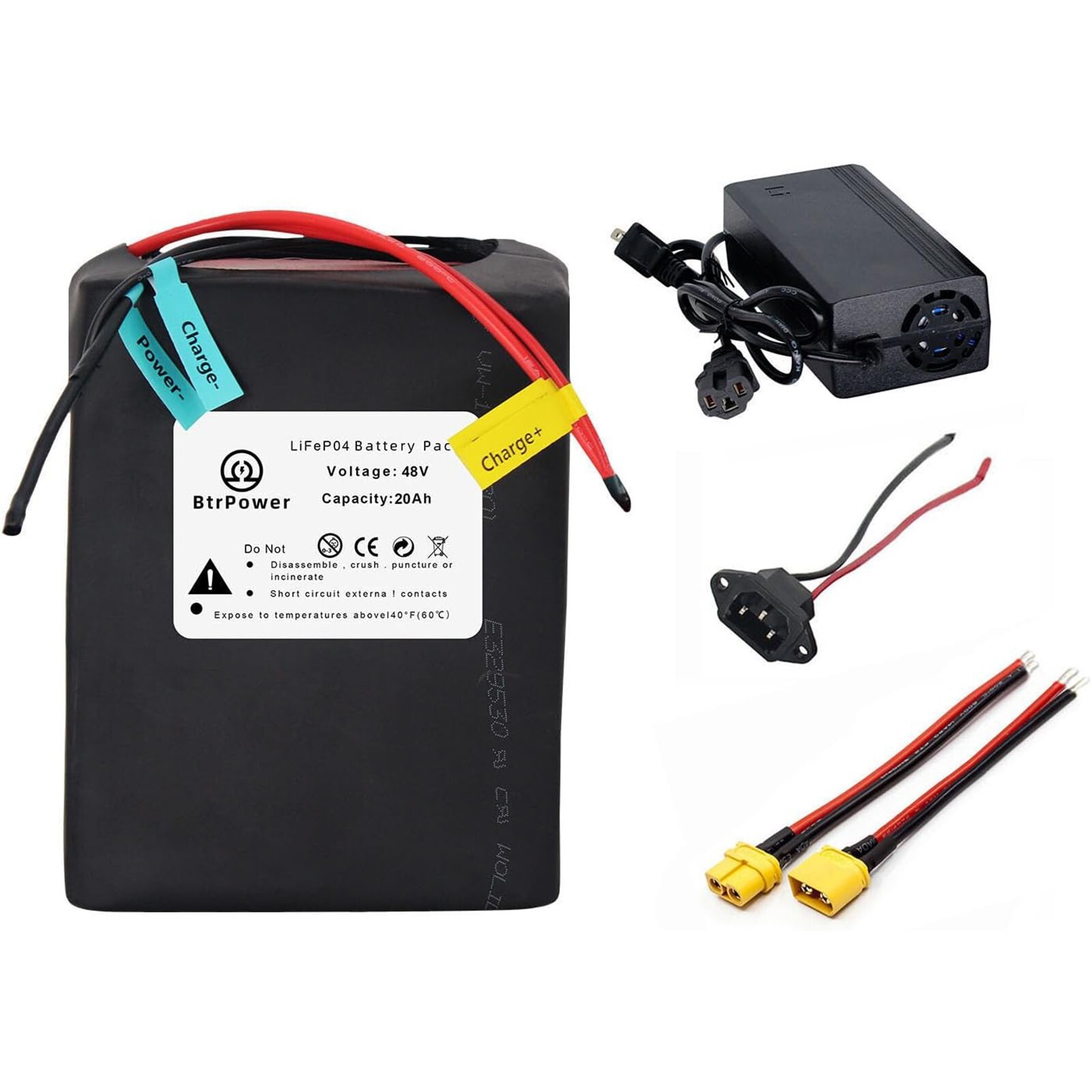 Lithium Lifepo4 48V Ebike Battery 16Ah/20Ah/25Ah/30Ah/45A/50A with Charger BMS