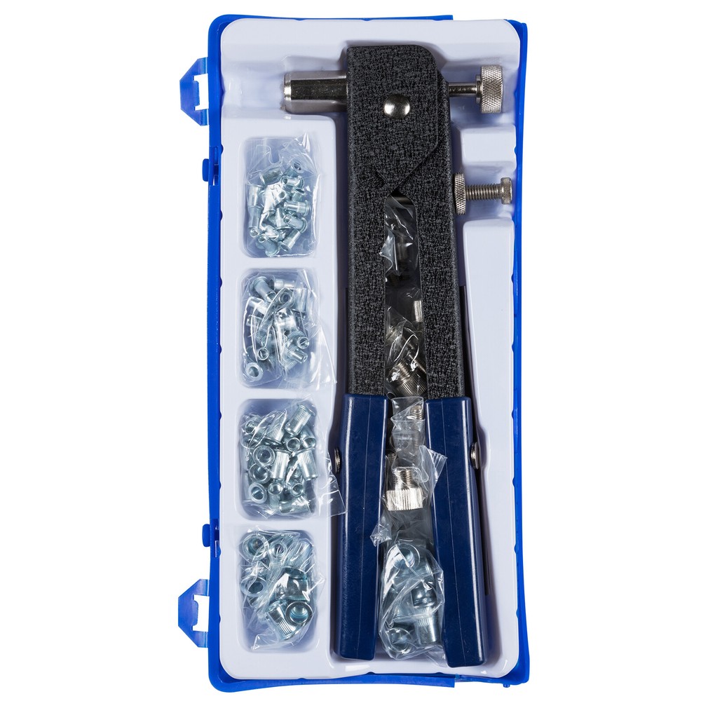 BlueSpot Nut Riveter Kit 86pc M3-M8 Storage Case Threaded Rivnut Insert Tool Set