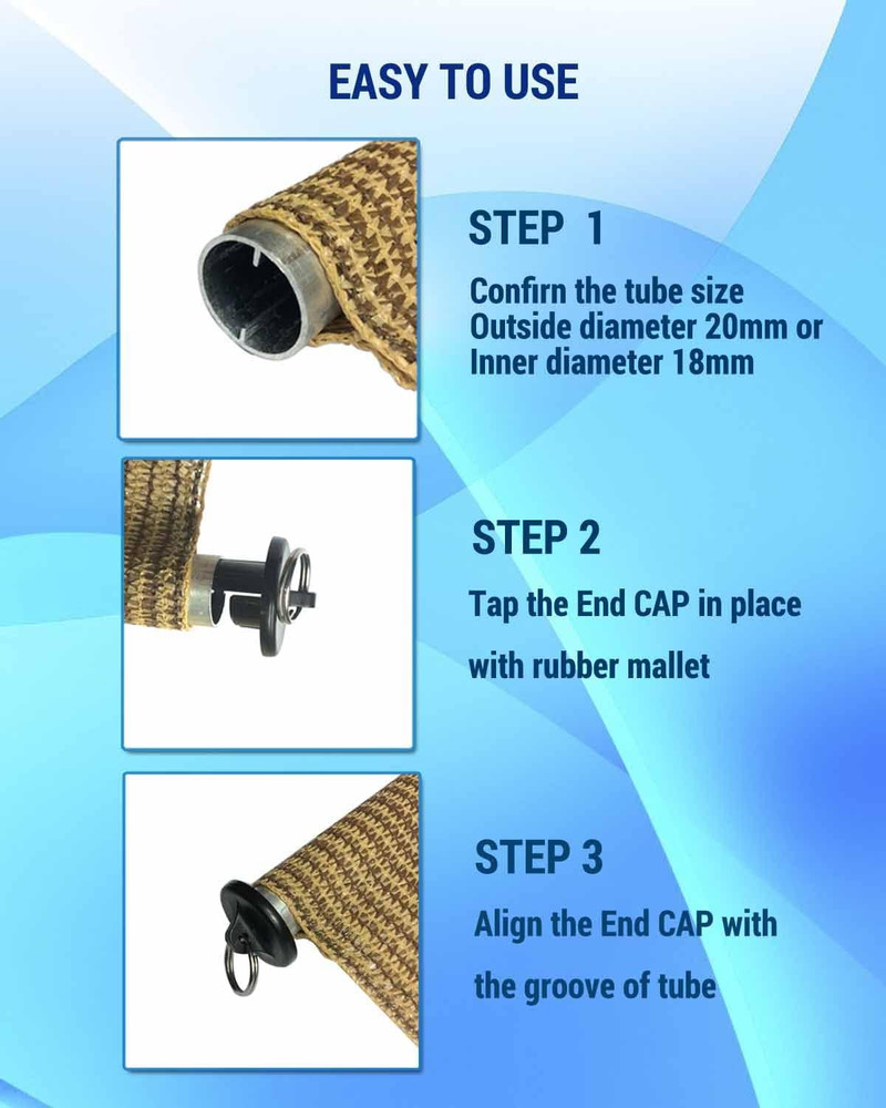 Coolaroo Outdoor Roller Sun Shade Replacement Bungee Kit and End Cap