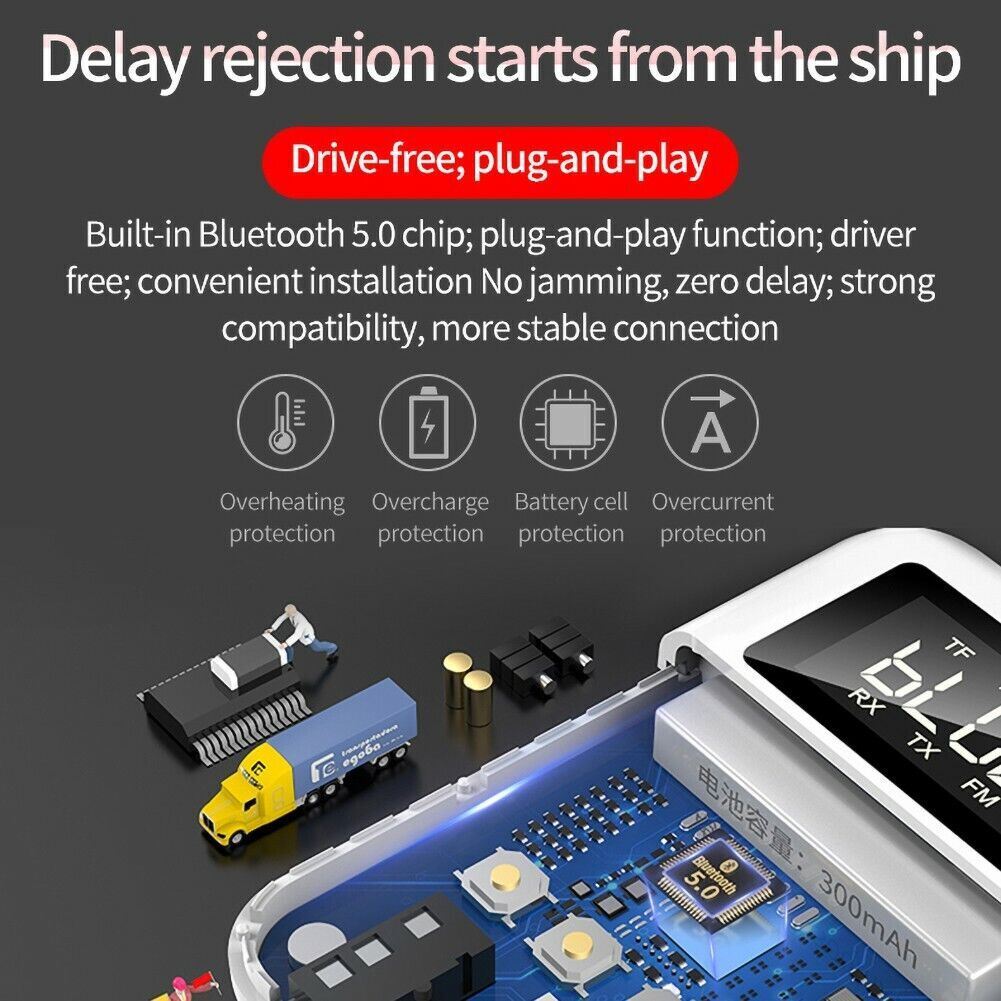 USB Bluetooth 5.0 Transmitter Receiver 4in1 Wireless Audio 3.5mm Aux Car Adapter