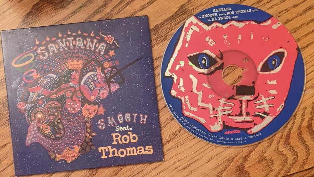 CARLOS SANTANA signed autograph 'SMOOTH' cd single (Rob Thomas)
