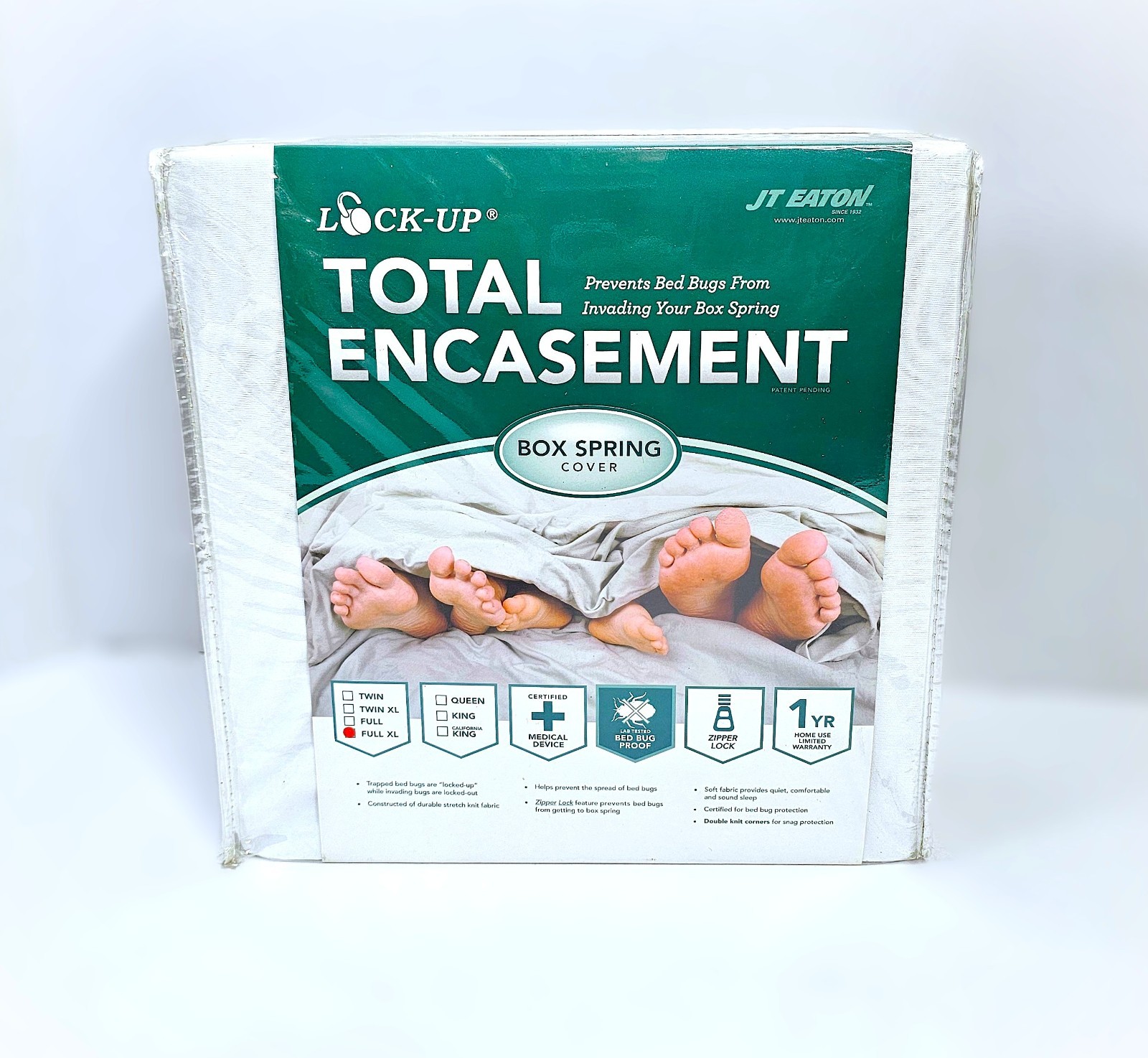 Lock-Up Box Spring Total Encasement Cover Zippered Protector Bed Bug Protection
