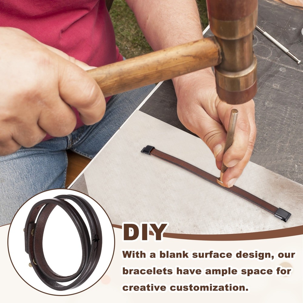 Plain Leather Bracelets Buckle Bangle,Brown Wrap Bracelet Bracelets