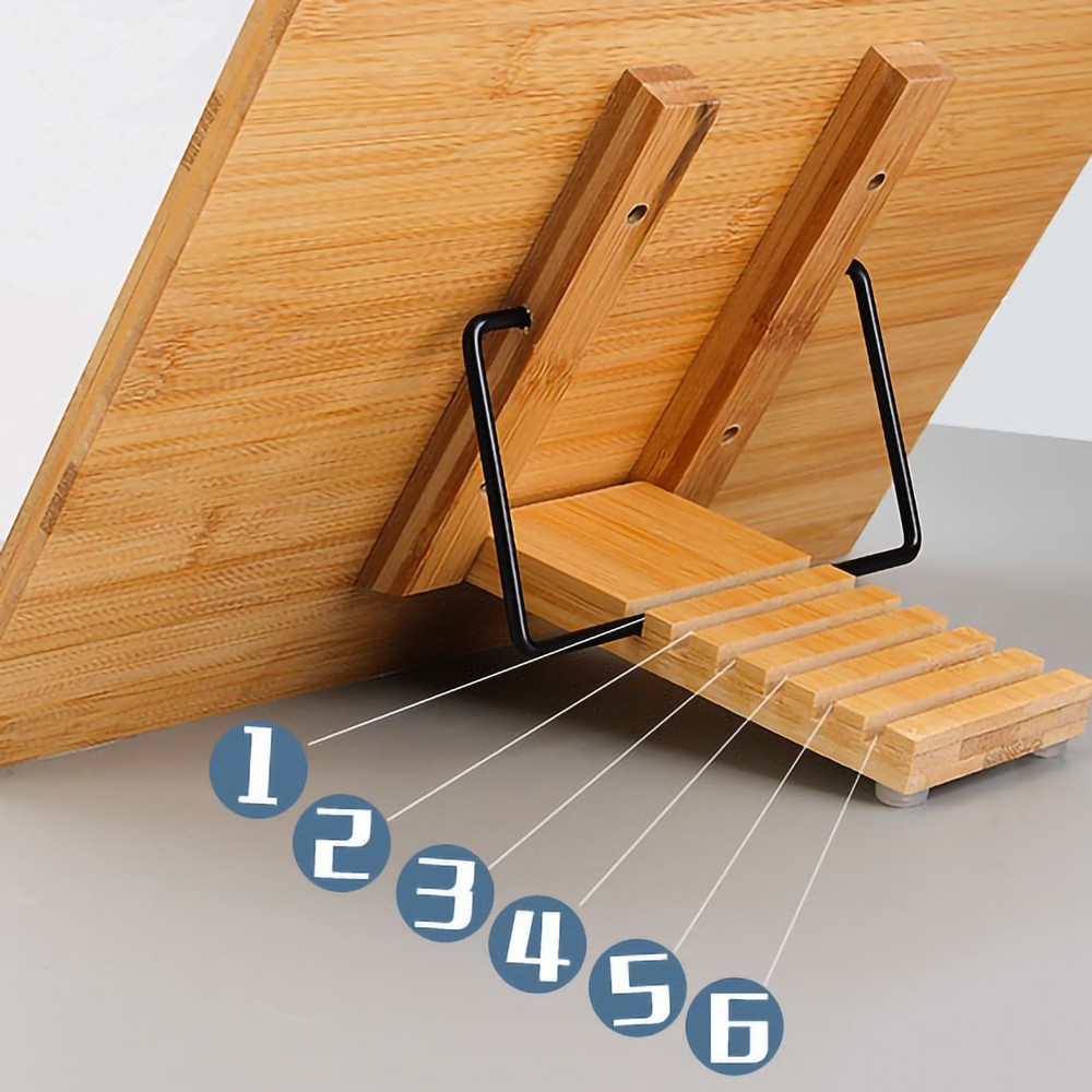 Book Stand Large Cookbook Holder Reading Easel Adjustable Height, Foldable