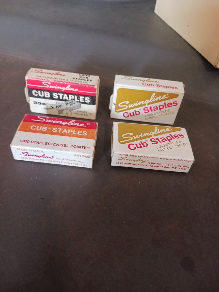 Swingline Cub Staples Vintage 4 Boxes