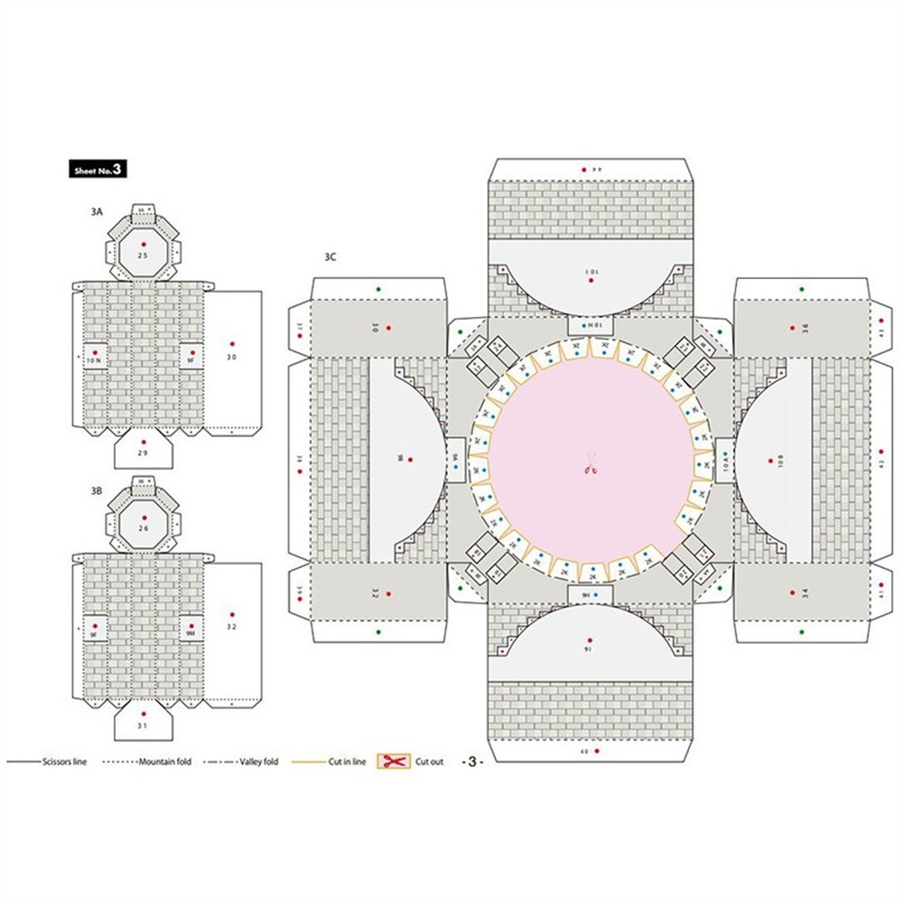 Blue Mosque Sudan 3D Paper Model Replacement Accessories Commponents Beautiful