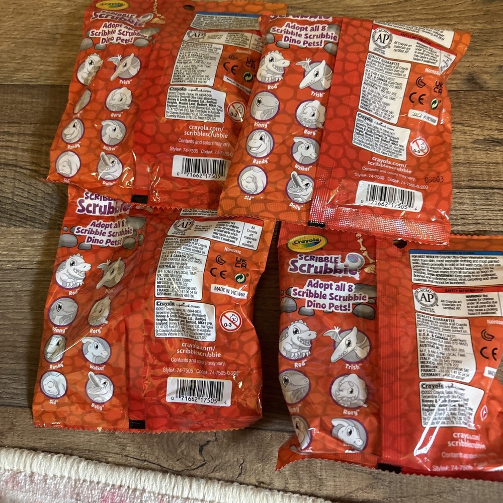 4 Pack Scribble Scrubbie Dinosaurs