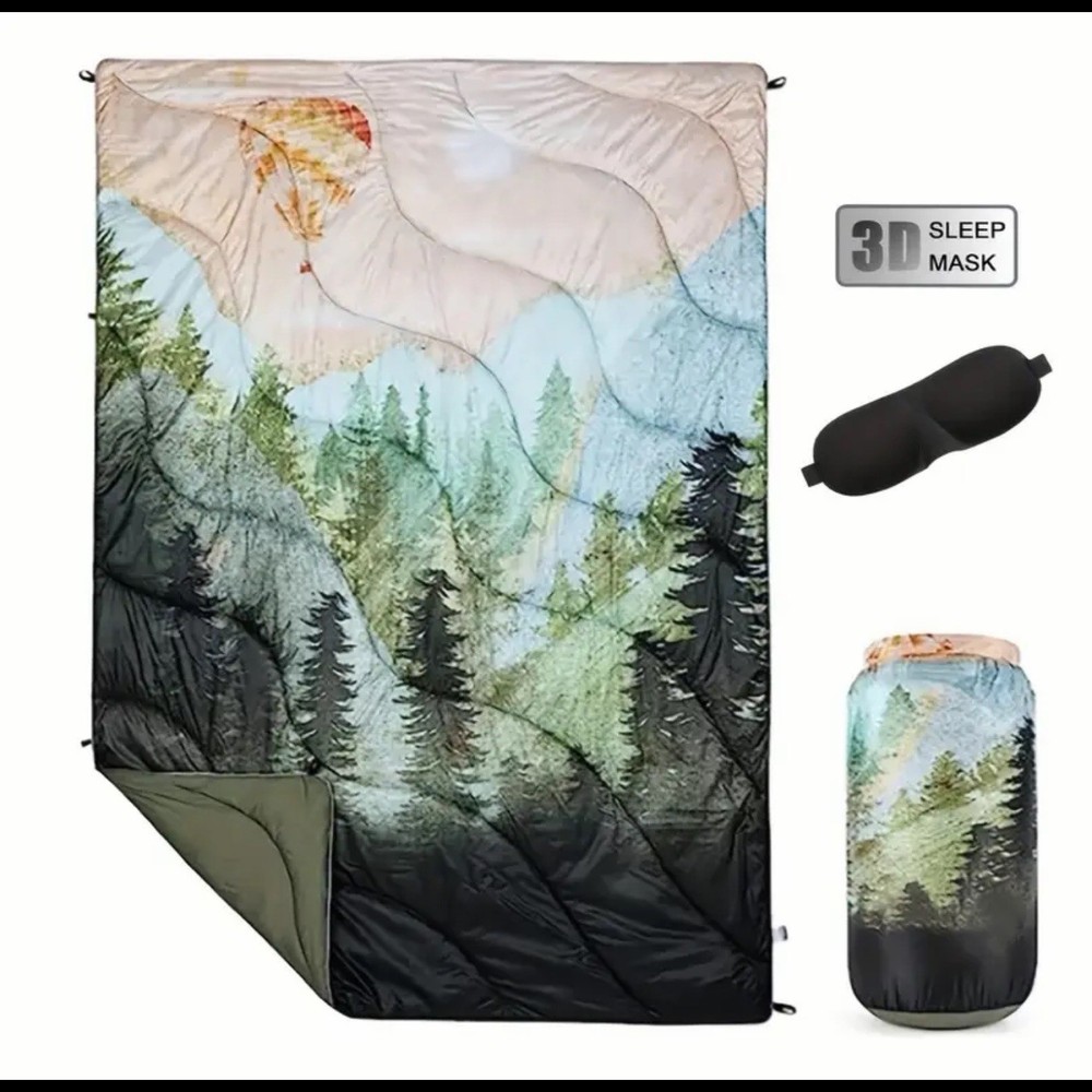 Ultralight Windproof Puffy Camping Blanket with Carry Case