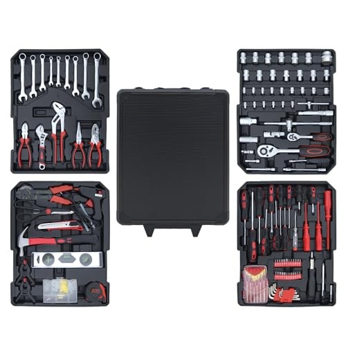 900PCS Complete Home Tool Set Versatile Rolling Tool Kit for Professional 900p