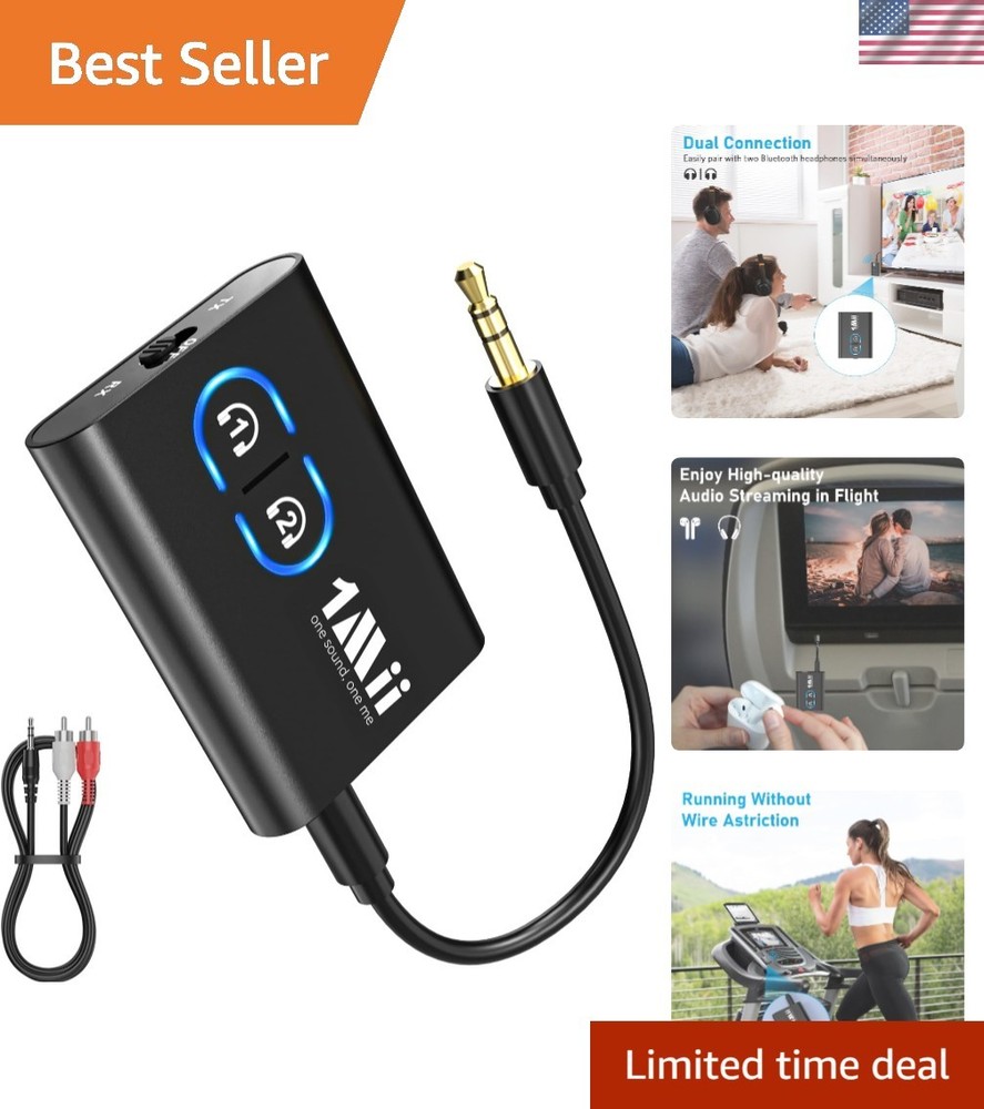 Bluetooth 5.3 Transmitter Receiver for TV to Wireless Headphones, Dual Link aptX