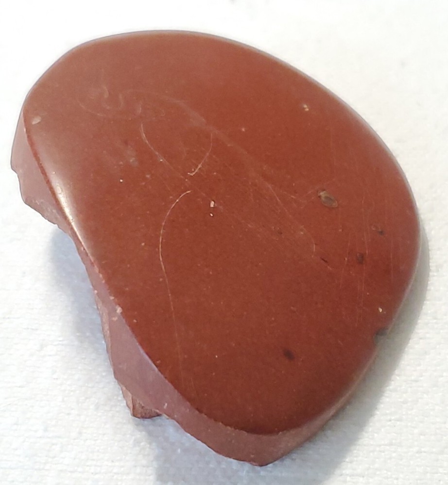 Red Rock Stone Semi Polished With Bird Etching