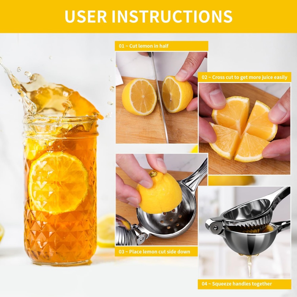Lemon Squeezer Max Extraction Hand Press Heavy Duty Manual